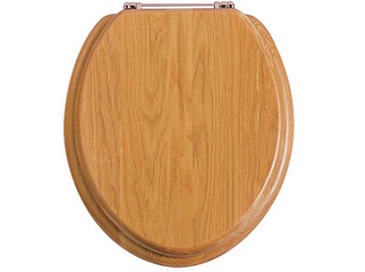 Toilet Seat Rose Gold Hinge Oak