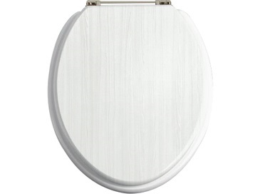 Toilet Seat Vintage Gold Hinge White Ash