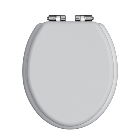 Toilet Seat Soft Close Chrome Hinges White Gloss