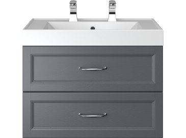 Caversham 700mm Wall Hung Vanity Unit 2 Drawer Graphite
