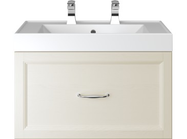 Caversham 700mm Wall Hung Vanity Unit 1 Drawer Ivory Lace