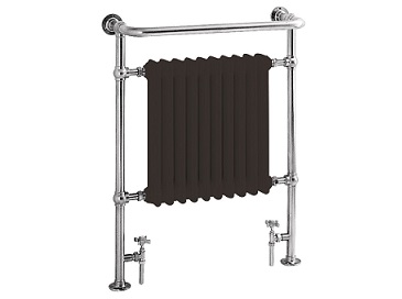 Clifton Heated Towel Rail Chrome with Black Bars