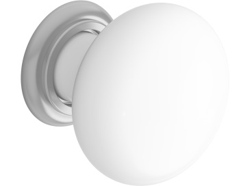 White Ceramic & Stainless Steel Door Knob