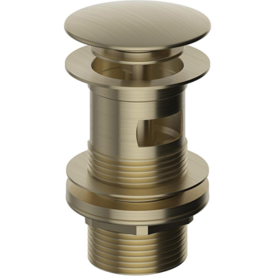 Push Button Waste SLOTTED Brushed Brass