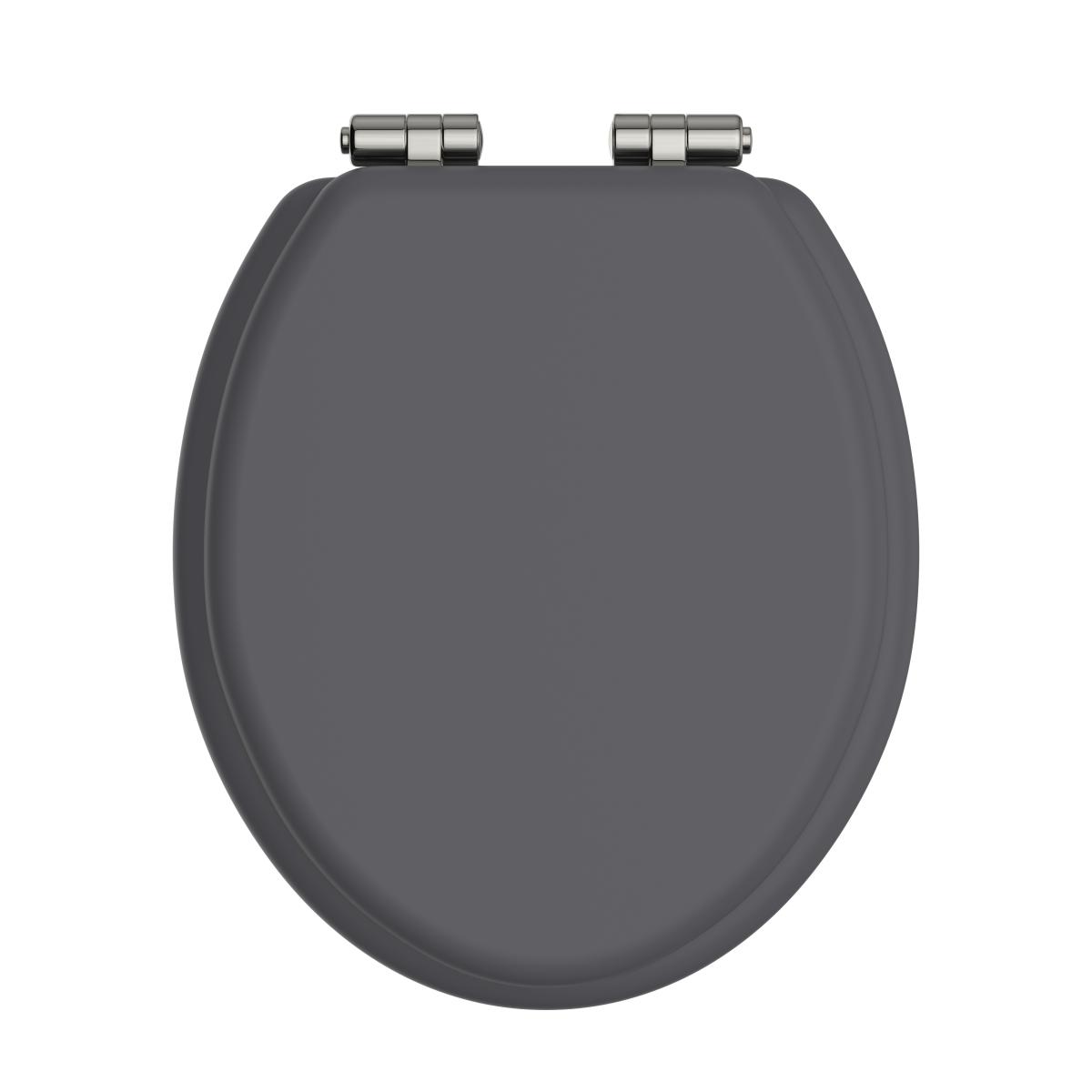 Toilet Seat Soft Close Vintage Gold Hinges - Graphite