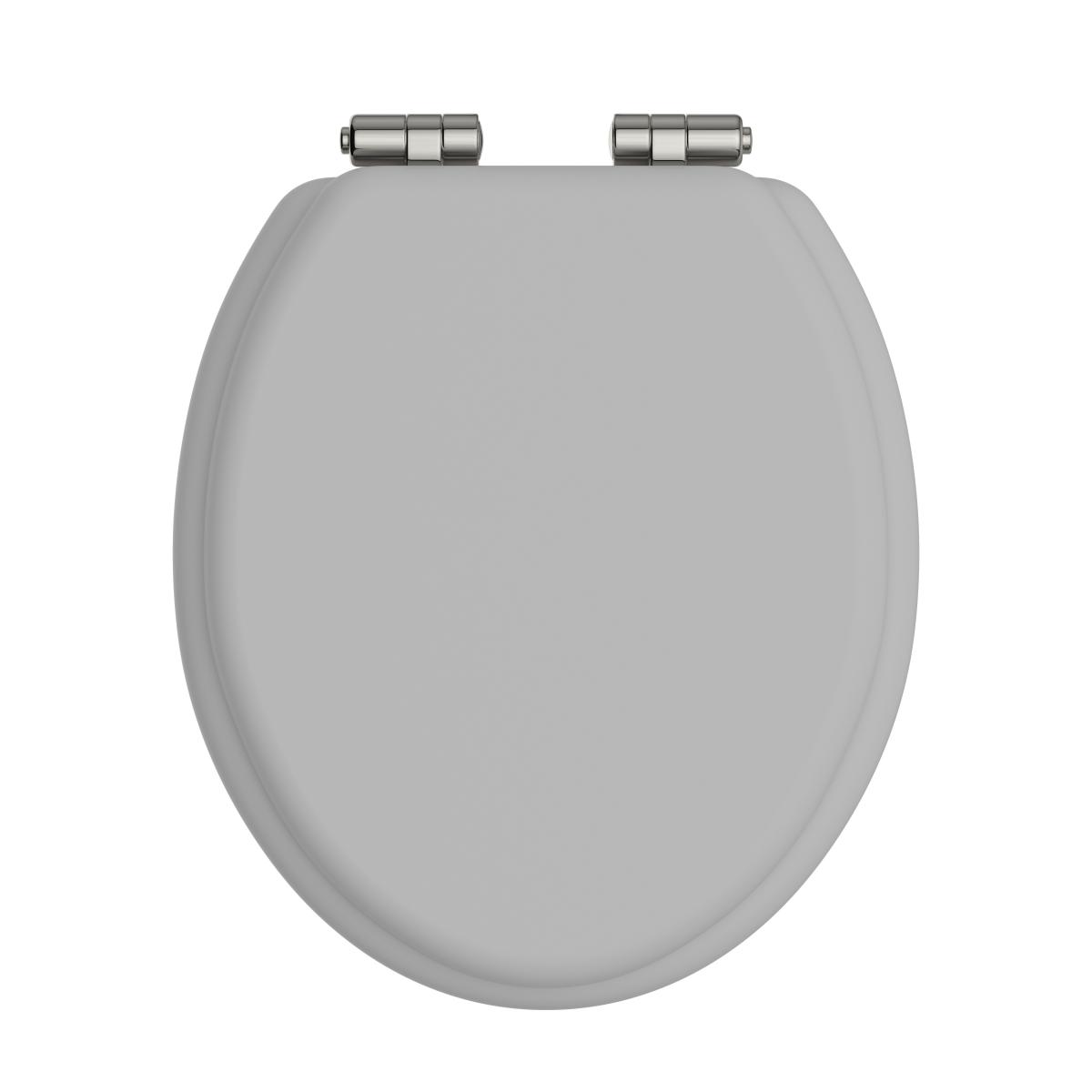 Toilet Seat Soft Close Vintage Gold Hinges - Dove Grey