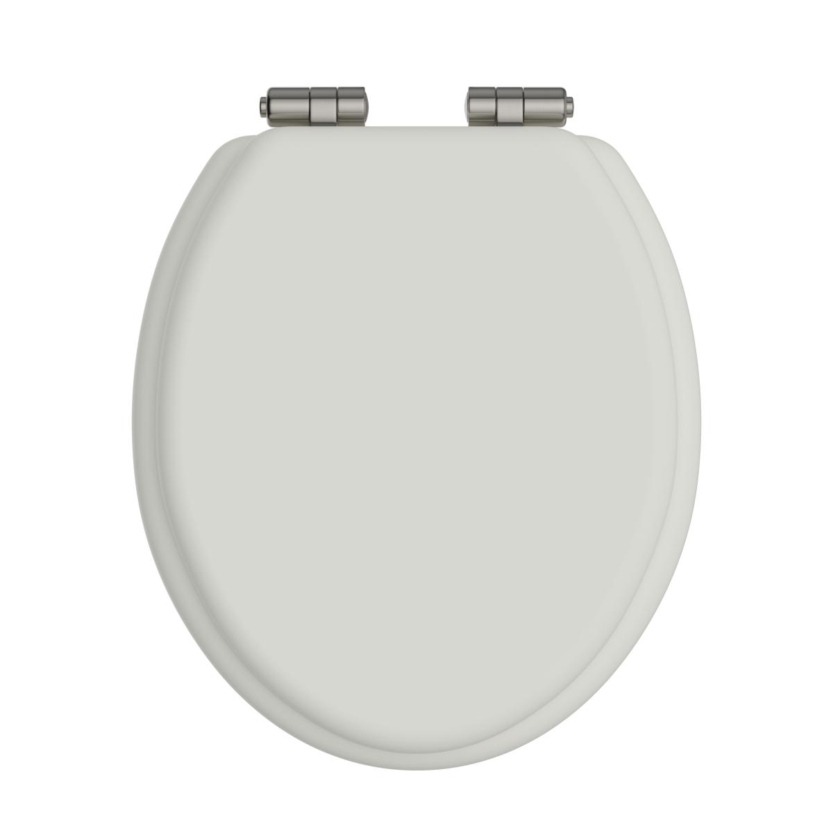 Toilet Seat Soft Close Brushed Nickel Hinges - Chantilly