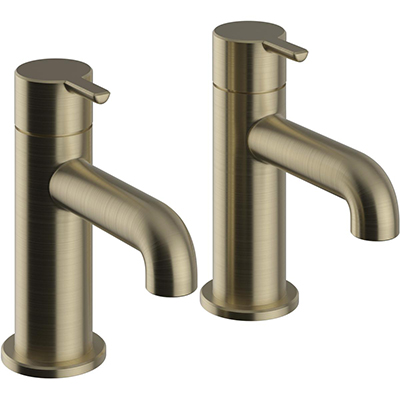 Dartmouth Bath Pillar Taps Brushed Brass