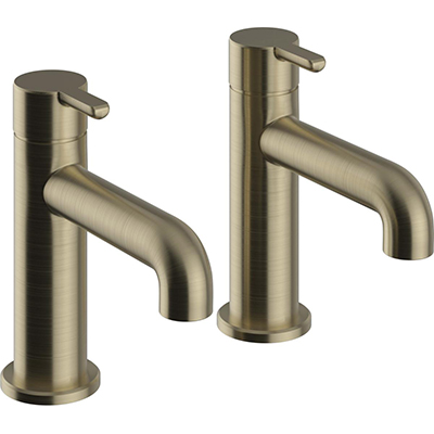 Dartmouth Basin Pillar Taps Brushed Brass