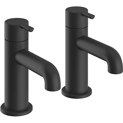 Dartmouth Bath Pillar Taps Matt Black