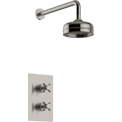 Dawlish Concealed Valve with Deluxe Fixed Head Brushed Nickel