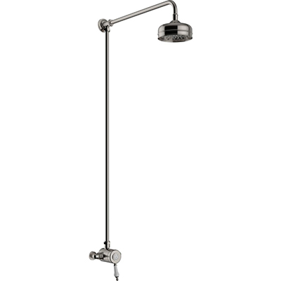 Glastonbury Exposed Thermostatic Single Control Shower Valve with Premium Fixed Riser Kit Brushed Nickel