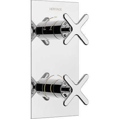 Salcombe 1 Outlet 2 Handle Concealed Thermostatic Valve Chrome