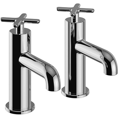 Salcombe Bath Pillar Taps Chrome