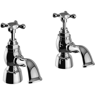 Trinity Bath Pillar Taps Chrome