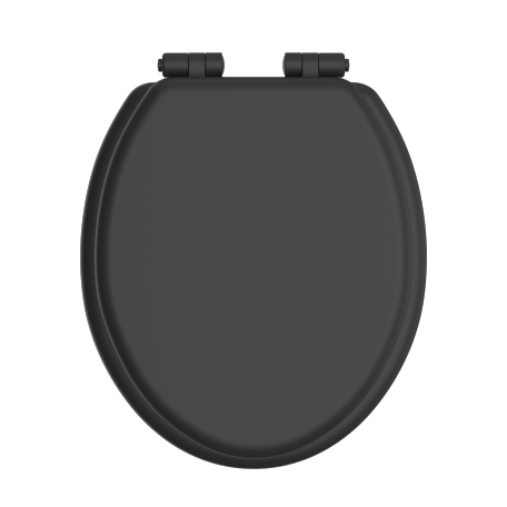 Toilet Seat Soft Close Matt Black Hinges - Black