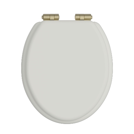 Toilet Seat Soft Close Brushed Brass Hinges - Chantilly