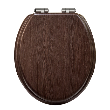 Toilet Seat Soft Close Vintage Gold Hinges - Walnut