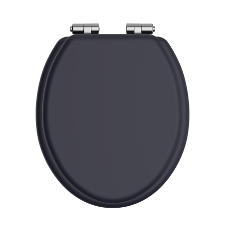 Toilet Seat Soft Close Chrome Hinges - Midnight Blue